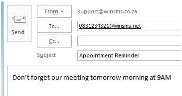 Sending Email to SMS Sending Email to SMS
